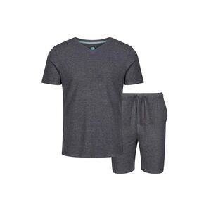 Light And Shade Mens Classic V Neck Pajama Set / Charcoal Grey